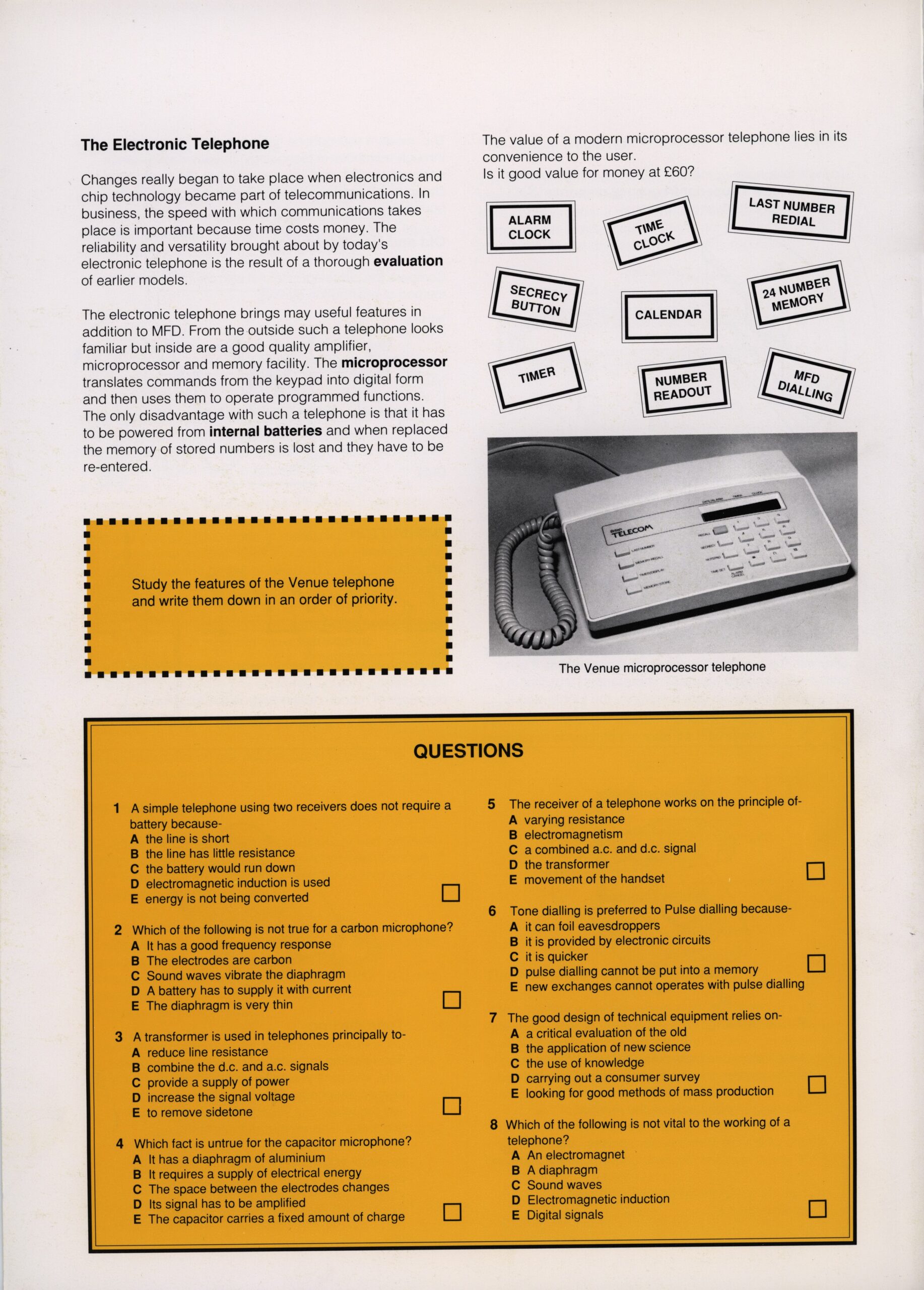 Electricity and Telecommunications [Teaching pack] (1991)