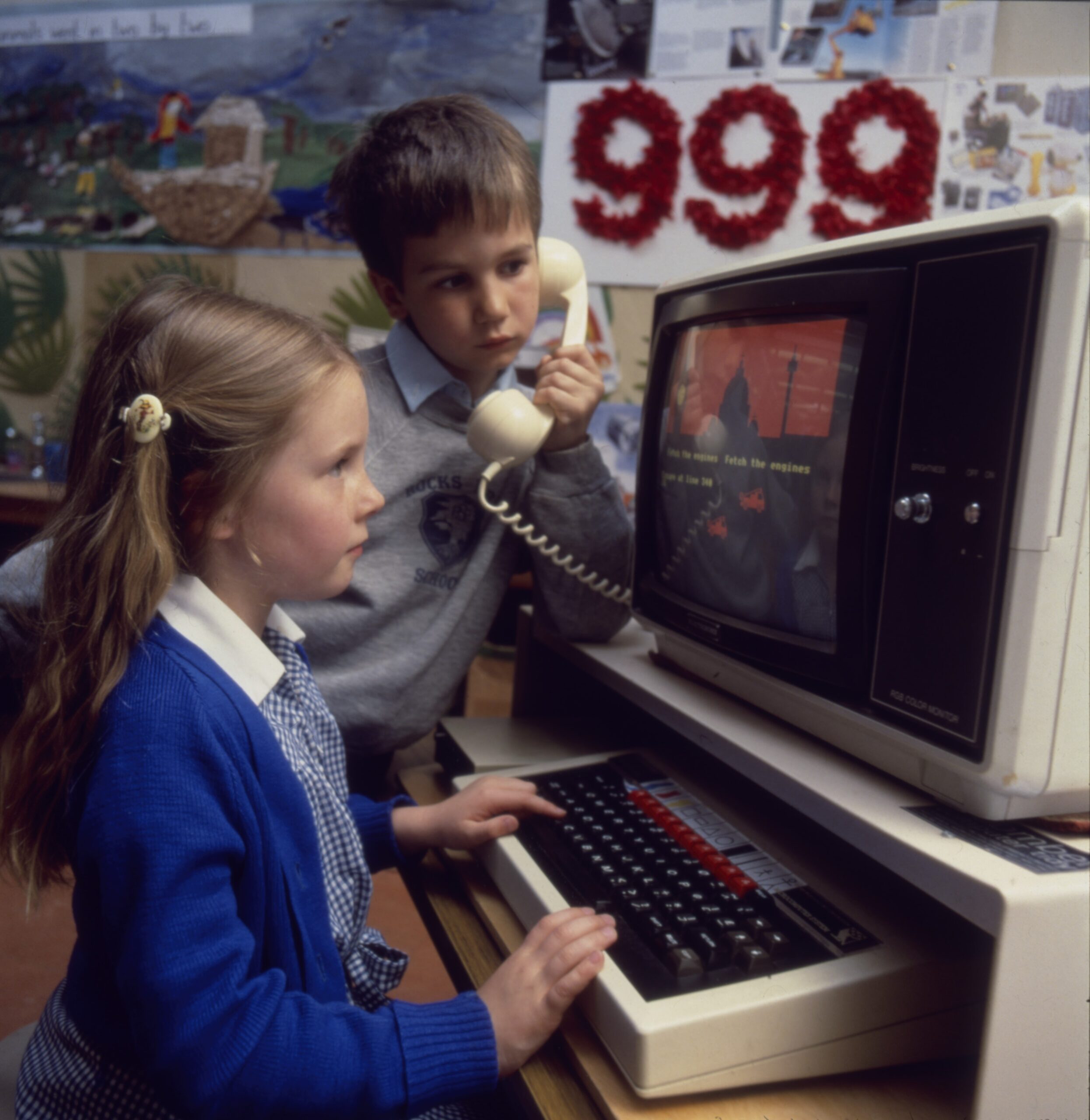 Children at primary school, Sussex (1987)